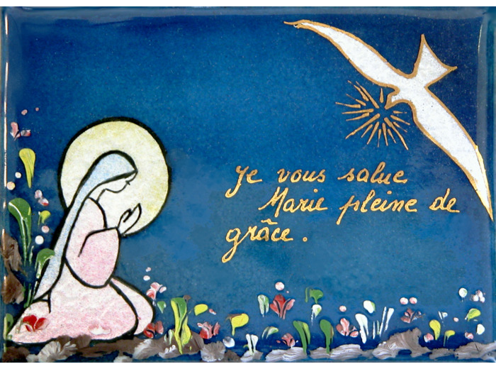 Vierge de l'Annonciation 9,6X6,8cm - EMAUX DU LIBAN