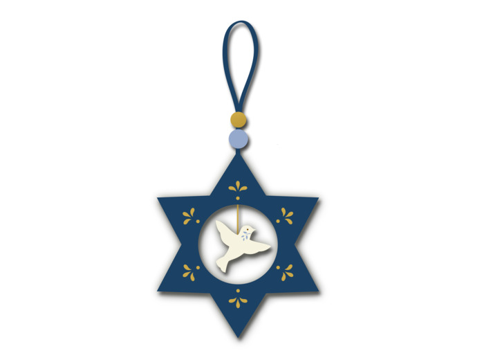 Etoile bleue Colombe 12x9cm