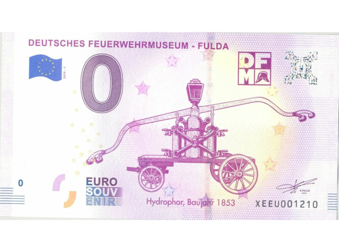 ALLEMAGNE 2019-1 FEUERWEHRMUSEUM FULDA BILLET SOUVENIR 0EURO TOURISTIQUE  NEUF