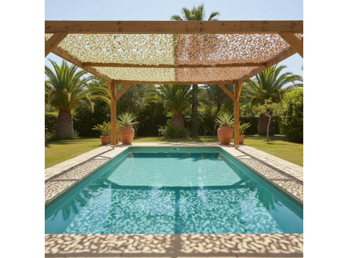 Filet d'ombrage désert 3x6 m décoration -terrasse