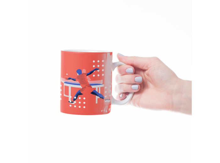 Tasse ou mug pingpong "Tennis de Table en orange" - Personnalisable