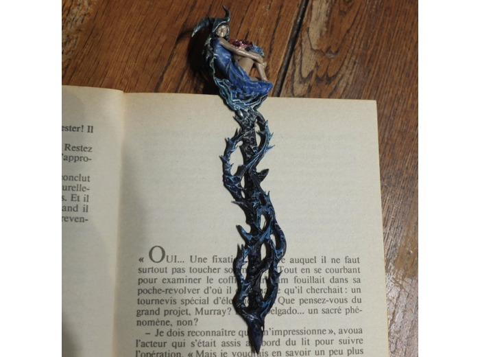 Marque Pages 3D "La nymphe aux roses" bleue