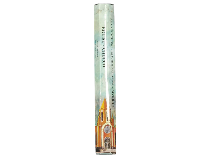 1 étui Hexagonal de 20 bâtons d'Encens - ÉGLISE - Oliban Myrrhe