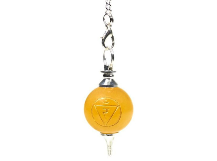 Pendule 3ème chakra "Manipura" (Chakra du plexus solaire) en aventurine jaune