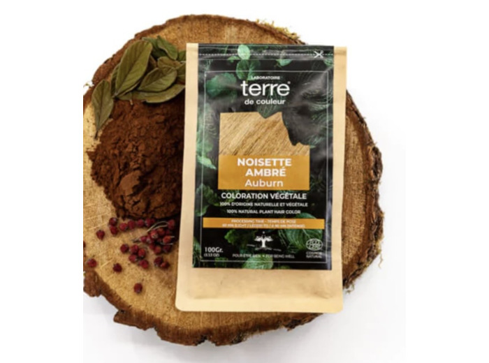 Coloration végétale Noisette Ambré Auburn - Laboratoire Terre de Couleur -100g