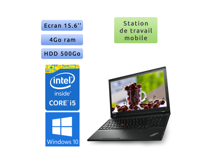 Lenovo ThinkPad L540 - Windows 10 - i5 4Go 500Go - 15.6 - Ordinateur Portable Workstation PC