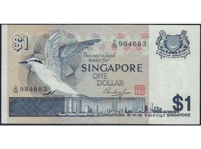 SINGAPOURE 1 DOLLAR Non daté (1976) Série D56 TTB+ (W9)