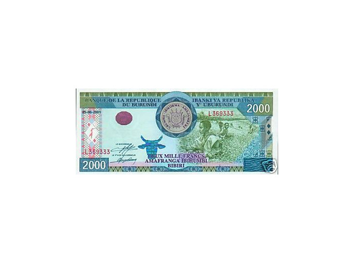 BURUNDI 2000 FRANCS 25/06/2001 NEUF