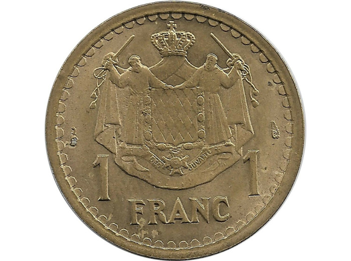 MONACO 1 FRANC ND (1943) CUPRO-ALUMINIUM SUP
