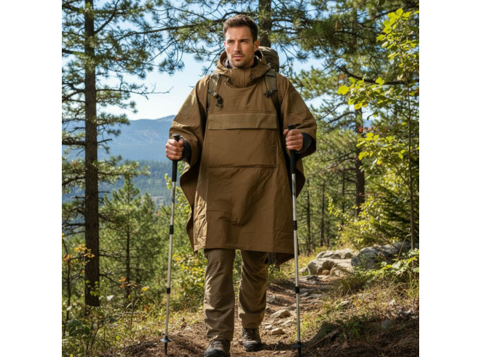 Poncho Tarp Softshell Outbreak Coyote : abri léger, coupe-vent et déperlant