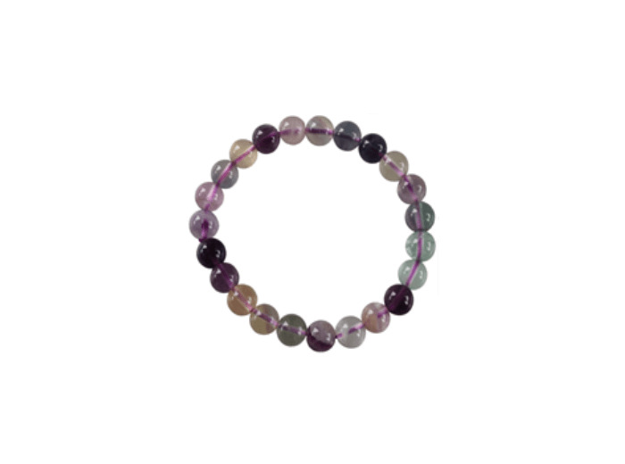 Bracelet en fluorite/fluorine multicolore 8 mm