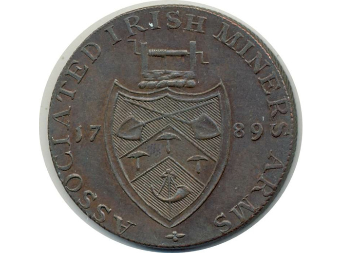 IRLANDE 1/2 PENNY 1789 TTB+ IRISH MINE COMPANY (DH12)