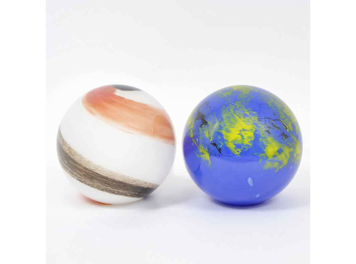 Lampe boule led Galaxie bleu océan verre 29x29x29cm