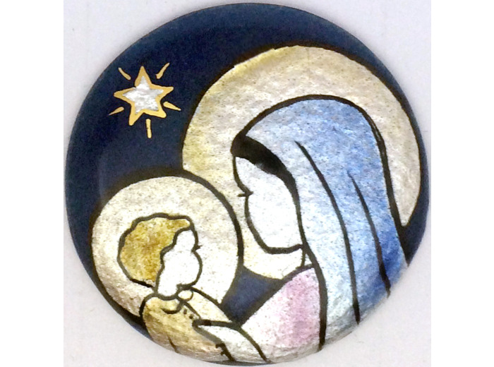 Vierge de la bonne étoile D5,1cm - EMAUX DU LIBAN