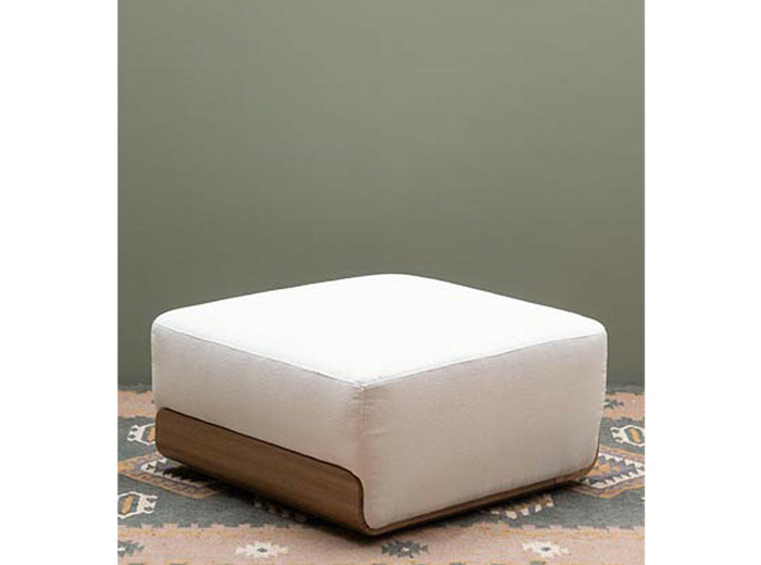Grand pouf blanc bouclettes Patagonia 84x81x43cm