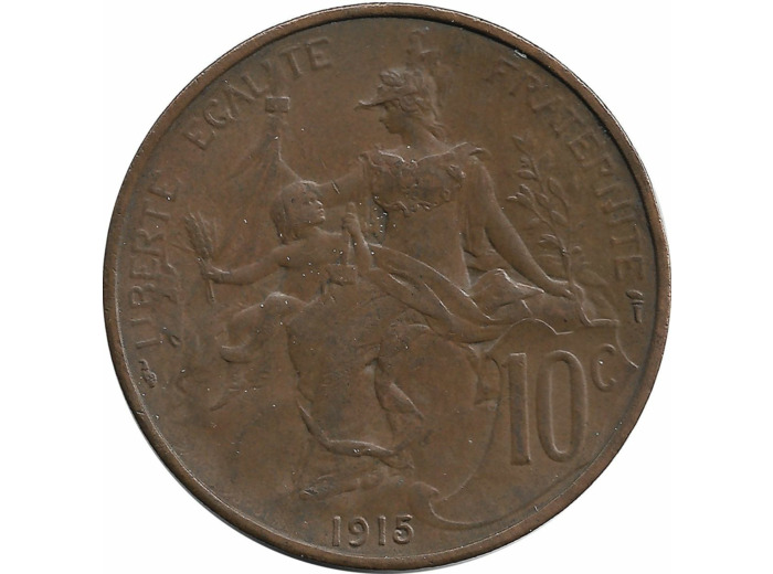 FRANCE 10 CENTIMES DUPUIS 1915 TTB+