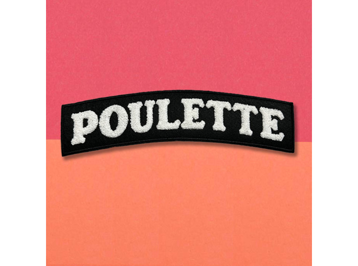 Grand patch bouclette brodé « Poulette»