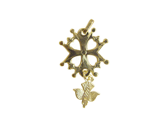 Croix Huguenote en Plaqué Or 21mm