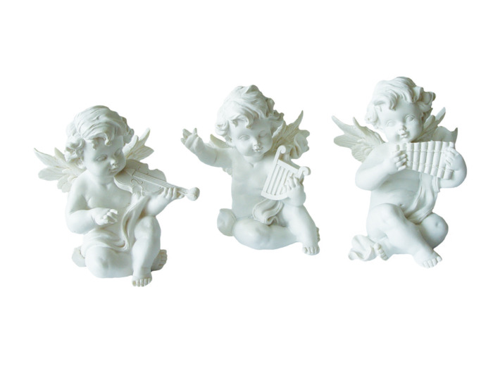 Statue en Résine 10x8cm - SET DE 3 ANGES MUSICIENS