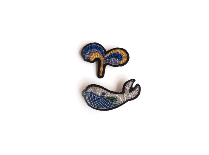 Broche brodée Baleine SAINT JAMES x Macon & Lesquoy