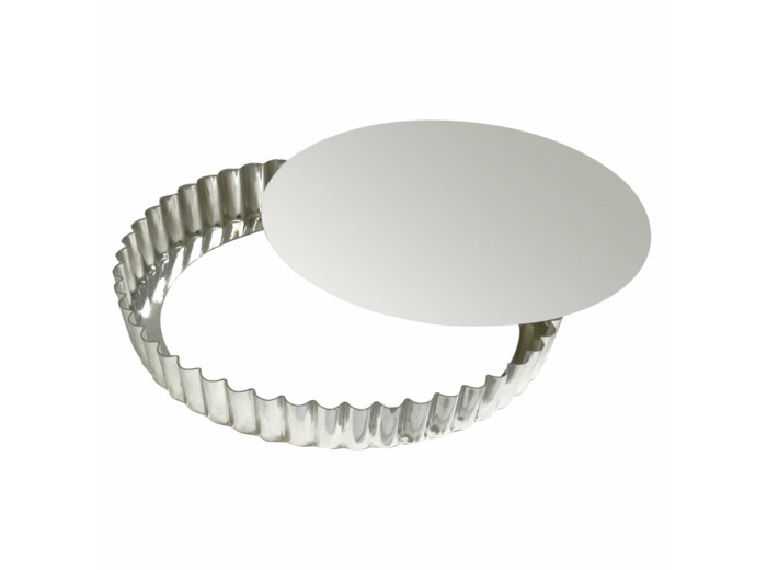 TOURTIERE FER BLANC FOND MOBILE 28CM