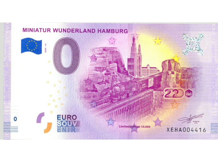 ALLEMAGNE 2020-14 MINIATUR WUNDERLAND HAMBURG BILLET SOUVENIR 0 EURO