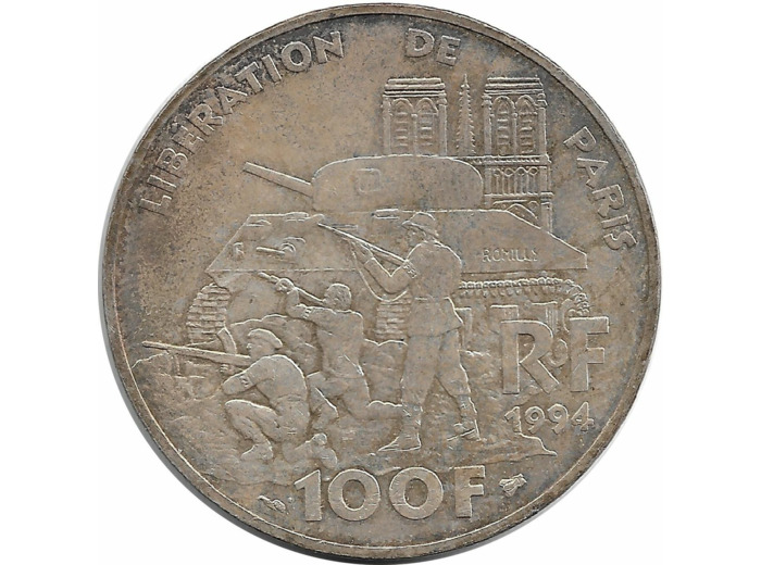 FRANCE 100 FRANCS LIBERATION DE PARIS 1994 TTB+ (G935)