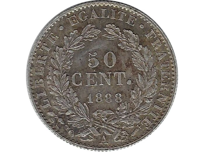 FRANCE 50 CENTIMES CERES 1888 A (Paris) TTB+