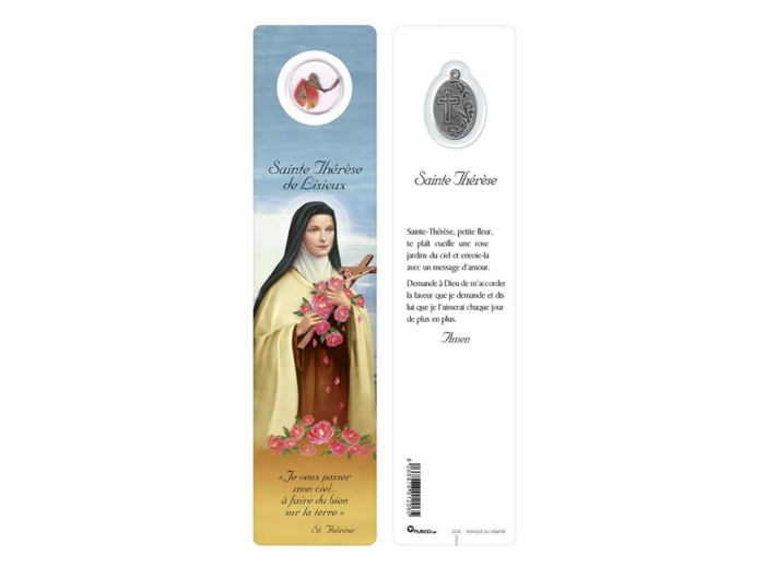 Signet plastifié avec médaille - STE THERESE