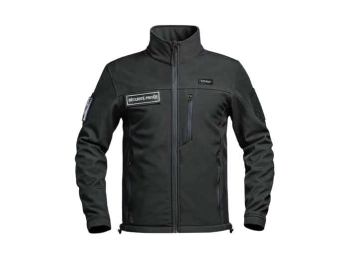 Veste softshell sécurité privée SÉCU-ONE flap noir