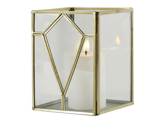 Photophore métal prisme 18x18x24cm