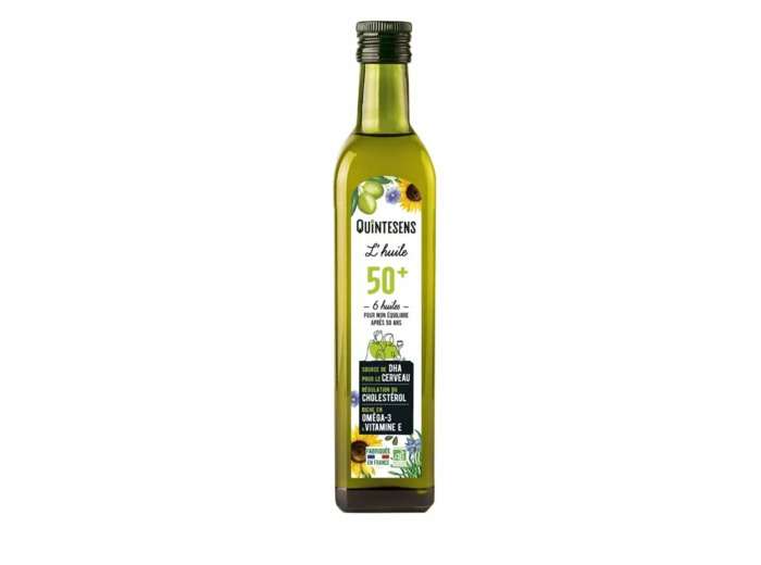 Huile 50+ Bio,mélange de 6 huiles-500ml-Quintesens