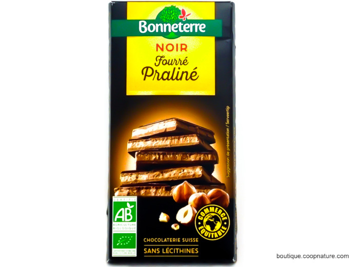 Chocolat Noir Fourré Praliné Bio 100g