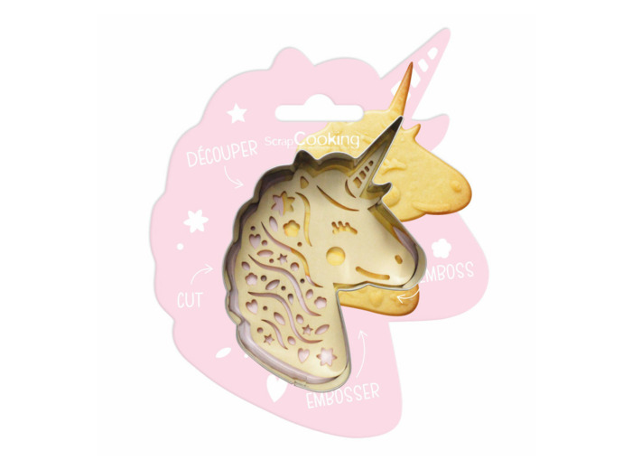 Emporte pièce et embosseur Licorne - Scrapcooking