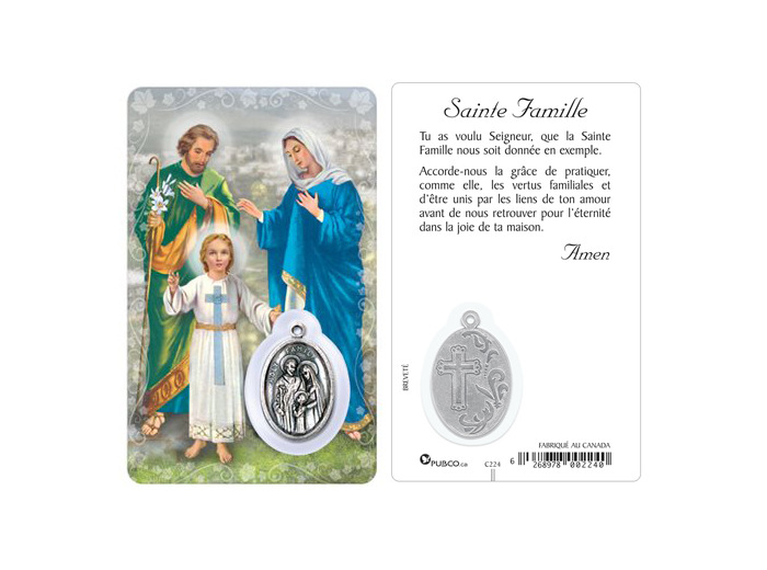 Carte-prière avec insertion STE FAMILLE