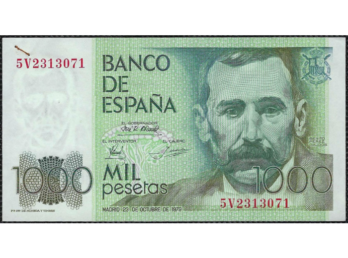 ESPAGNE 1000 PESETAS 23-10-1979 SERIE 5V SPL rouille (W158)