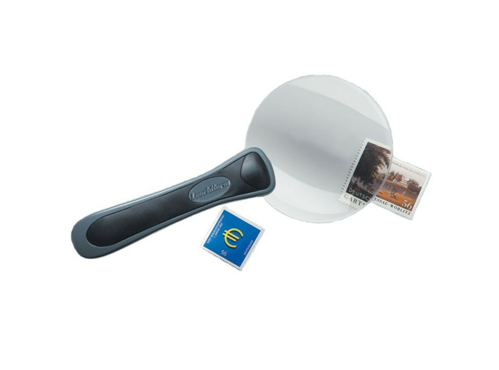 Loupe à manche, sans cadre, grossit 2,5x, Ø 90 mm 333010