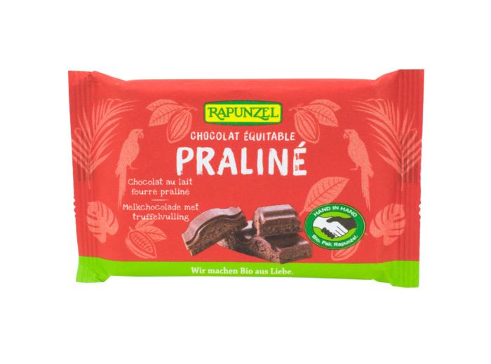 Chocolat au Lait Fourré Praliné Bio 100g