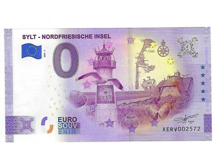 ALLEMAGNE 2021-1 SYLT NORDFRIESISCHE INSEL (ANNIVERSAIRE) BILLET SOUVENIR 0 EURO