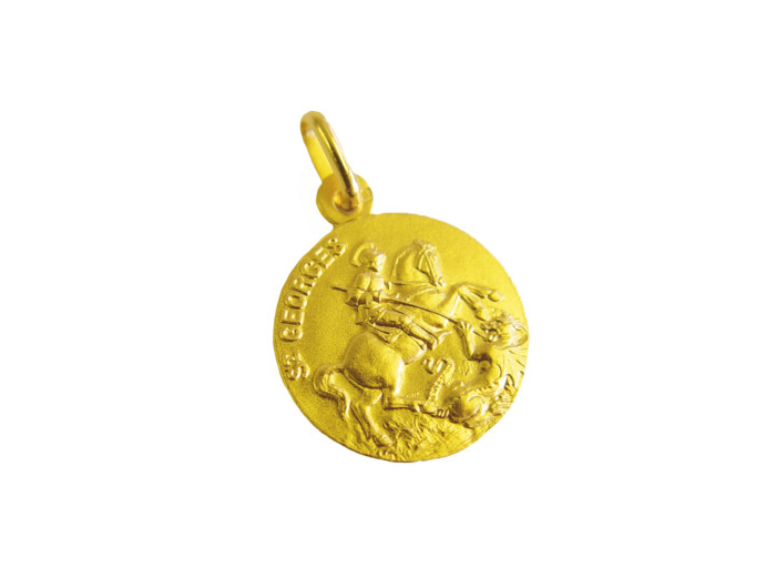 Médaille 18mm en Plaqué Or - ST GEORGES