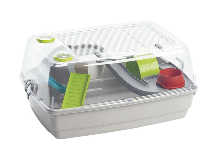 Cage hamster Bernie Deluxe gris - 25,5 x 53 x 38cm