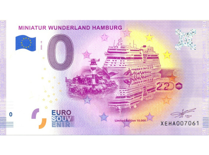 ALLEMAGNE 2020-10 MINIATUR WUNDERLAND HAMBURG BILLET SOUVENIR 0 EURO