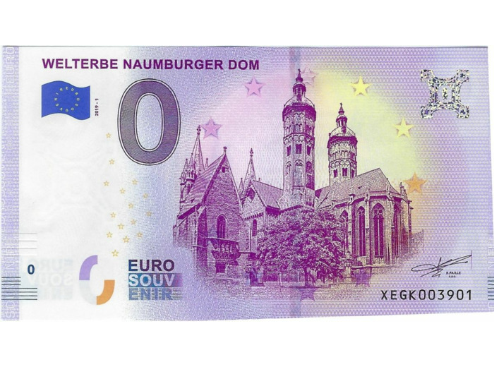 ALLEMAGNE 2019-1 WELTERBE NAUMBURGER DOM BILLET SOUVENIR 0 EURO TOURISTIQUE NEUF