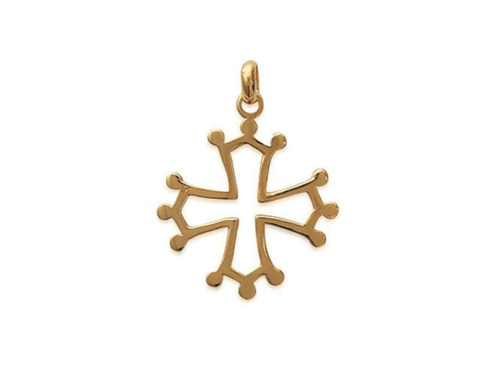 Pendentif Croix cathare en plaqué or