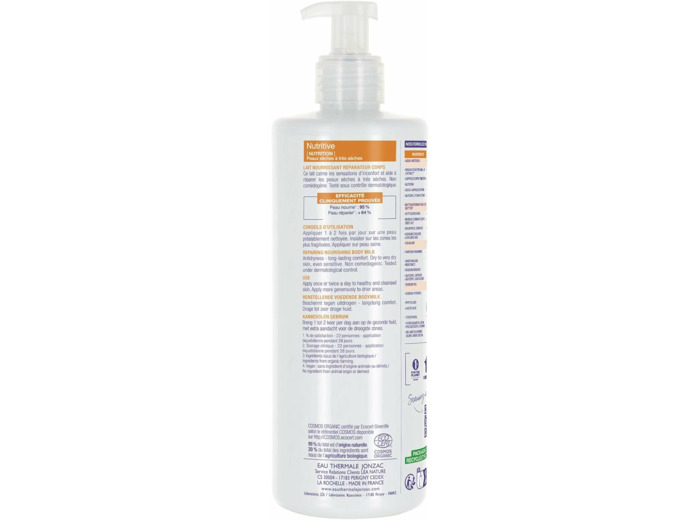 Lait nourrissant reparateur corps 400ml Jonzac - Nutritive