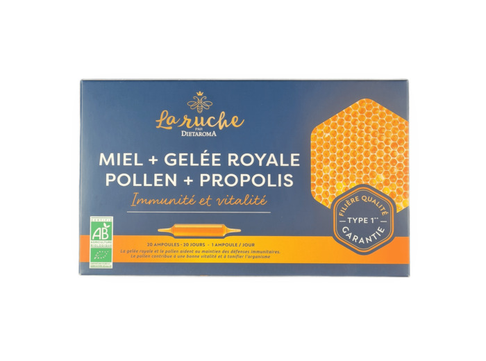 Miel + Gelée Royale Pollen + Propolis 20 Ampoules