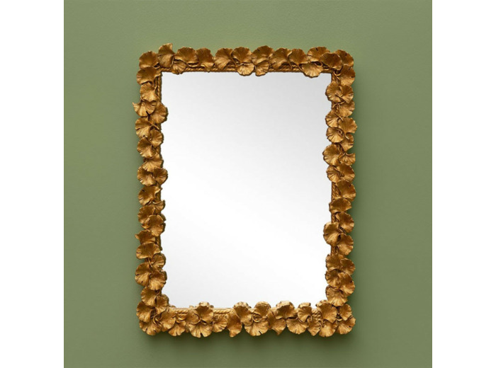 Miroir doré fleurs de Gingko 43x32cm