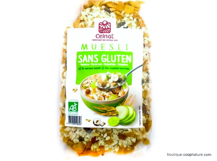 Müesli Sans Gluten Raisins Pommes Noisettes Bio 375g