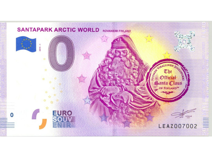 FINLANDE 2019-1 SANTAPARK ARCTIC WORLD BILLET SOUVENIR 0 EURO TOURISTIQUE NEUF