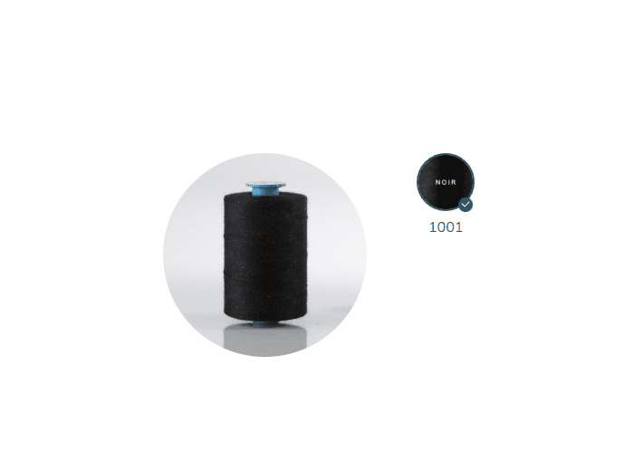 ZX 75-1001 NOIR FIL À COUDRE 100% POLYESTER TRÈS RÉSISTANT bobine 1000m